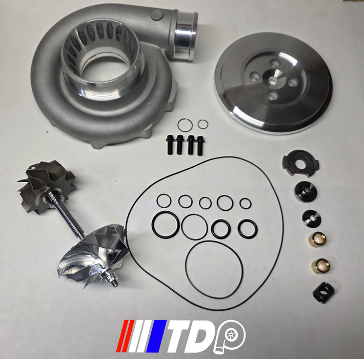 03 Only 6.0 Powerstroke 68mm Billet Wheel, 68mm Comp Cover Kit, and 10 Blade Turbine