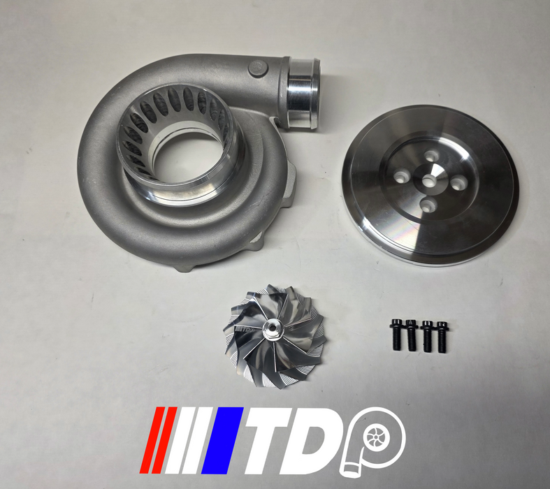03-07 6.0 Powerstroke 68mm Comp Cover, Backplate, and 68mm Billet Wheel