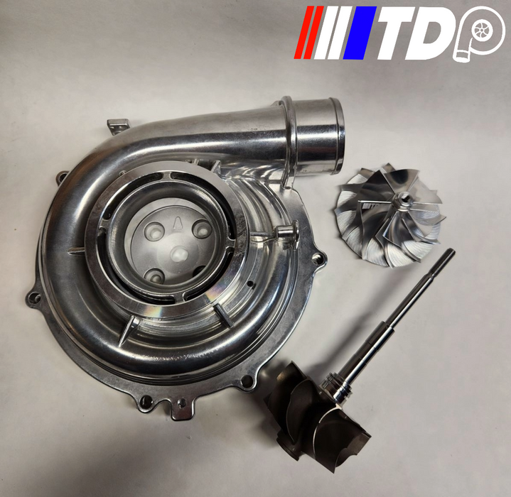 04-05 LLY 6.6 Duramax 66mm Comp Cover, 9 Blade Turbine, 66mm Billet Wheel Combo image 0