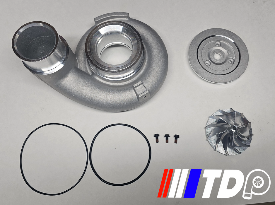 6.7L Cummins 07-12 HE351VE 63.5mm Compressor Cover, Backplate, and Billet Wheel image 0