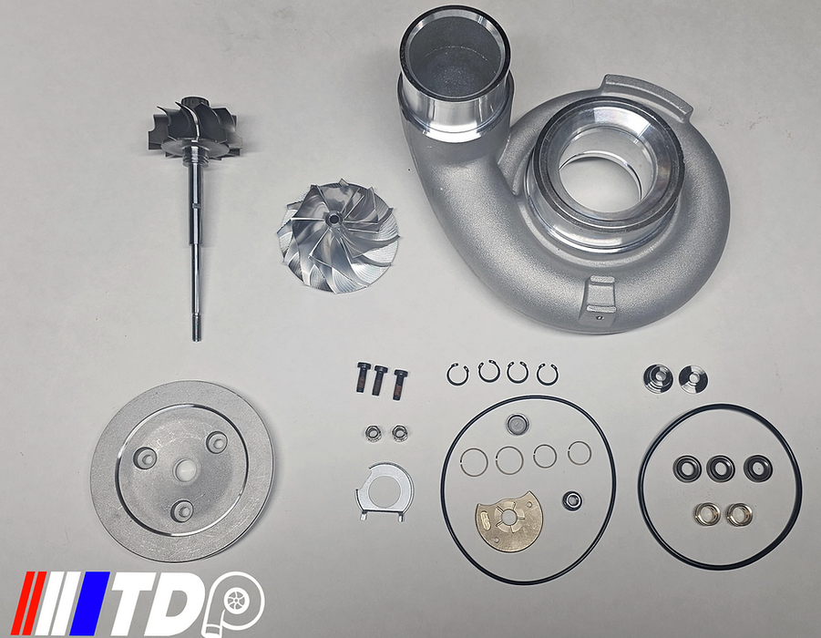 6.7L Cummins 13-18 HE300VG 63.5mm Comp Cover, Billet Wheel, 10 Blade Turbine Kit