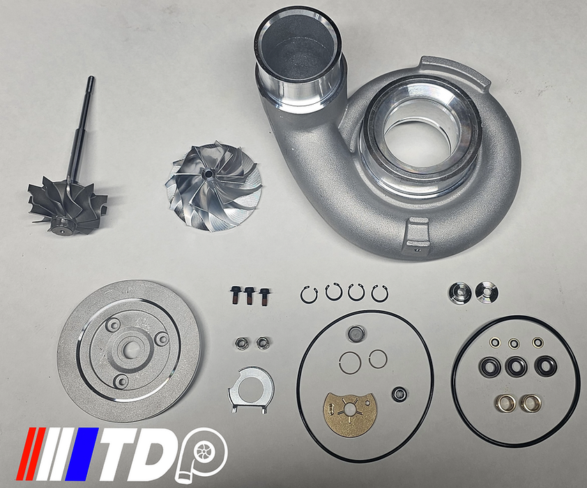 6.7L Cummins 07-12 HE351VE 63.5mm Comp Cover, Billet Wheel, 10 Blade Turbine Kit