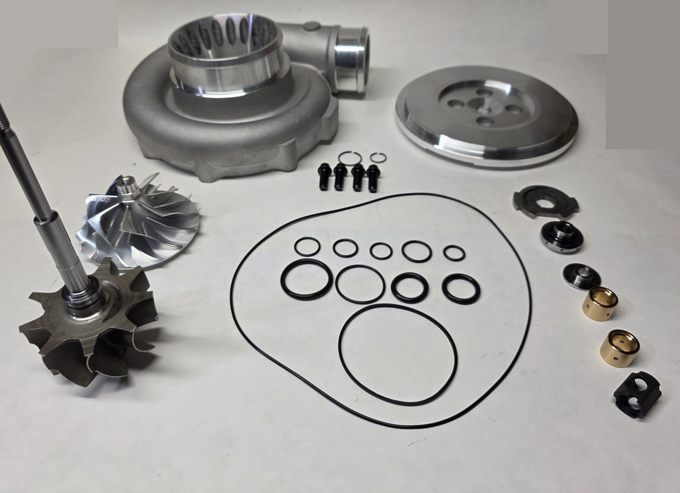 03 Only 6.0 Powerstroke 68mm Billet Wheel, 68mm Comp Cover Kit, and 9 Blade Turbine