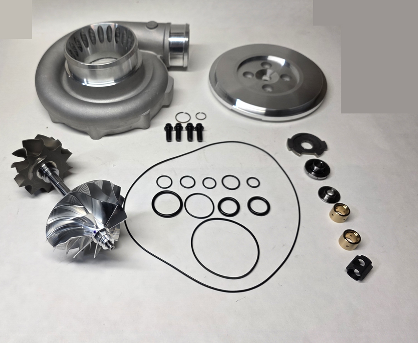 03 Only 6.0 Powerstroke 68mm Billet Wheel, 68mm Comp Cover Kit, and 10 Blade Turbine