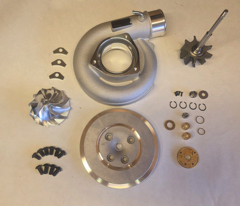 01-04 LB7 6.6 Duramax 67mm Comp Cover, 9 Blade Turbine, 67mm Billet Wheel