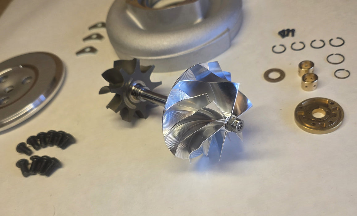 01-04 LB7 6.6 Duramax 67mm Comp Cover, 9 Blade Turbine, 67mm Billet Wheel