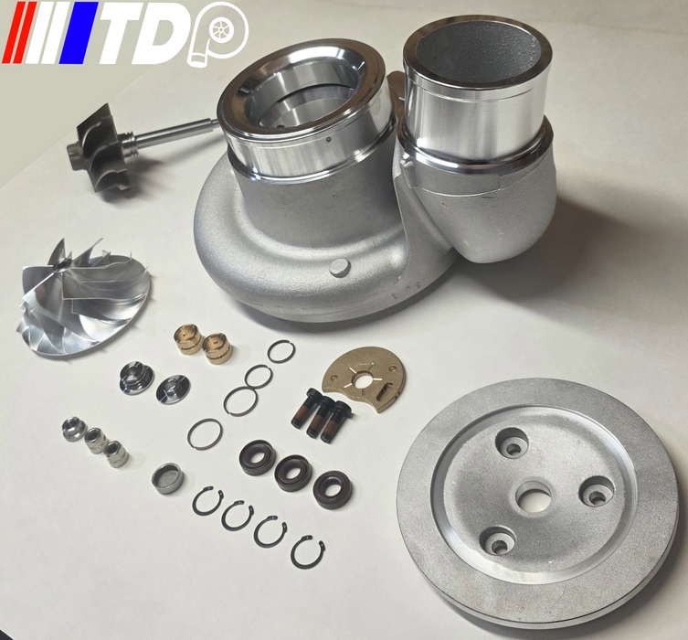 6.7L Cummins 19+ HE300VG 63.5mm Comp Cover, Billet Wheel, 10 Blade Turbine Kit