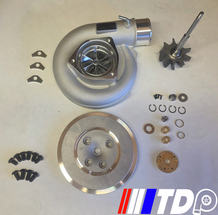 01-04 LB7 6.6 Duramax 67mm Comp Cover, 9 Blade Turbine, 67mm Billet Wheel